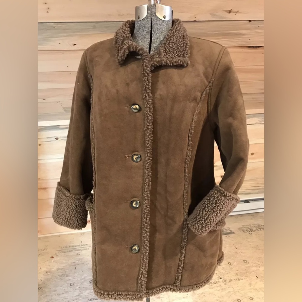 Vintage LL Bean faux shearling suede jacket